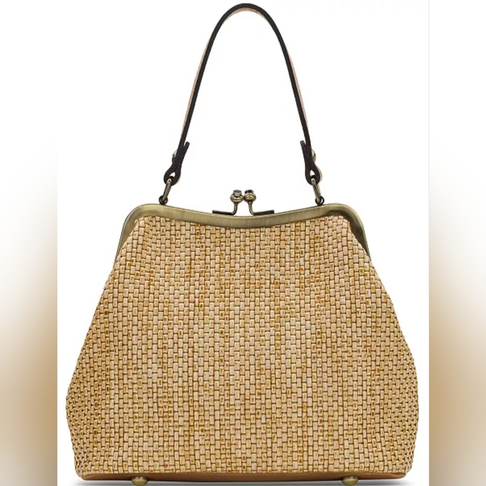 Patricia Nash Beige Woven Mini Bag with Multicolor Scarf Accent - Picture 3 of 8